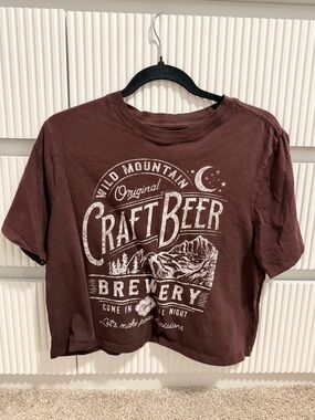 Craft Beer Graphic Short Sleeve Tee - Brown